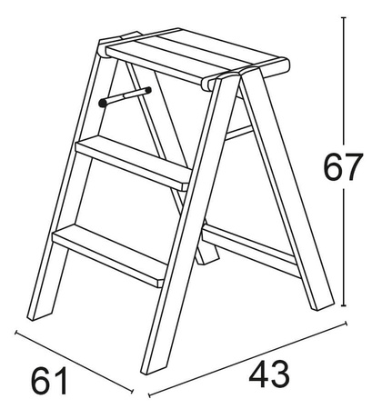 ARREDAMENTI OSIMO Drewniana drabinka - 67 x 61 cm, Brązowy