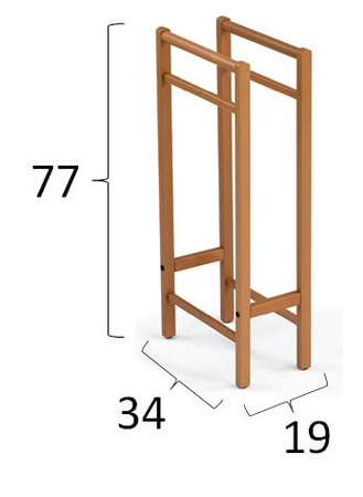 ARREDAMENTI SALVI' Stojak na ręczniki - 77 x 34 cm, Brązowy