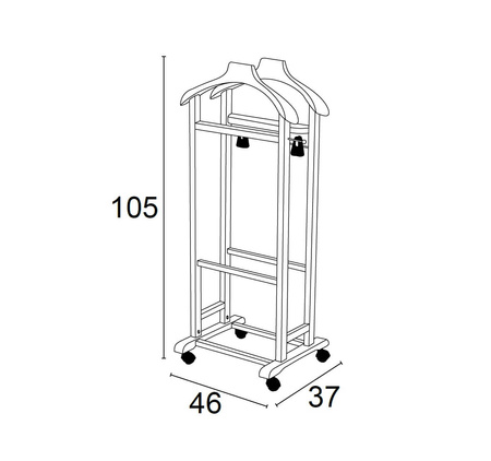 ARREDAMENTI MIXER Wieszak do sypialni - 105 x 46 cm, biały