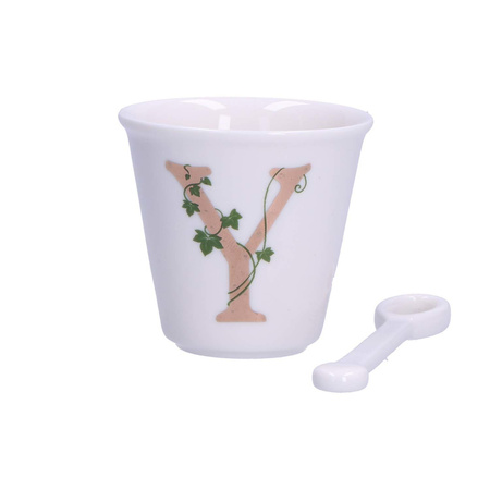 LA PORCELLANA BIANCA UNICO Filiżanka z łyżeczką 75 ml, Wzór Y