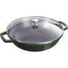STAUB Wok żeliwny z pokrywką 30 cm, zielony