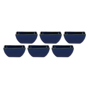 ROSE&TULIPANI CONCERTO BLU COBALTO Zestaw 6 kwadratowych miseczek 8 cm