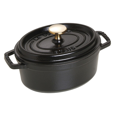 STAUB LA COCOTTE Garnek żeliwny owalny 1 ltr, czarny