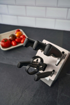 ZWILLING FOUR STAR Zestaw 5 noży w bloku samoostrzącym szary