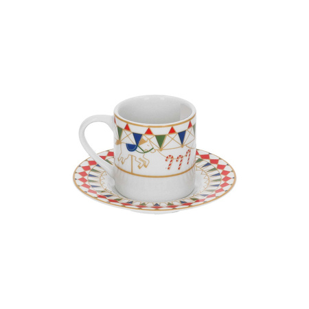 ROSE&TULIPANI XMAS CAROUSEL Zestaw 2 filiżanek do kawy z podstawką 100 ml