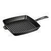 STAUB Kwadratowa żeliwna patelnia grillowa 30 cm, czarny