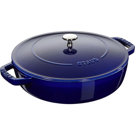 STAUB Żeliwna patelnia do duszenia z pokrywką 28 cm, niebieski