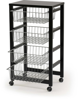 ARREDAMENTI GINGERONE Wózek kuchenny - 83 x 46 cm, Czarny