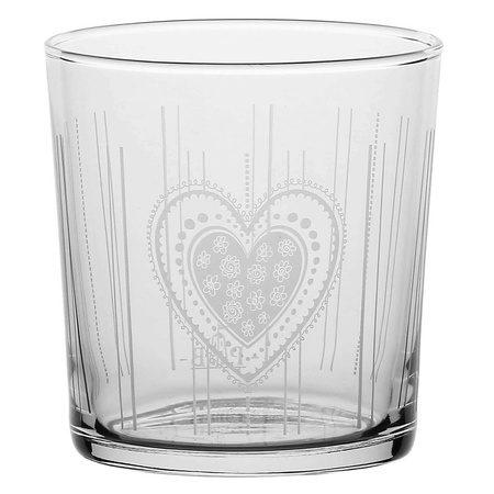 LA PORCELLANA BIANCA BABILA Zestaw 6 szklanek z grubym dnem serce 350 ml