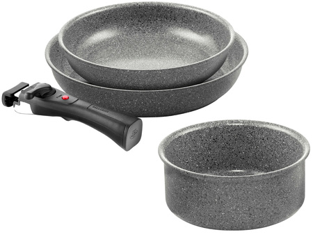 BALLARINI TORRE Zestaw 2 patelni (24 + 28 cm) + rondel 16 cm 1H