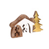 RITUALI DOMESTICI LINCASTRO Drewniana szopka bożonarodzeniowa 33 x 3.5 x 22 cm