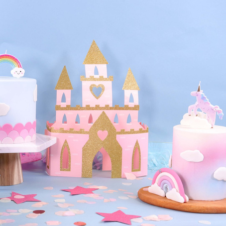 PME Dekoracyjna świeczka jednorożec jasnoróżowy