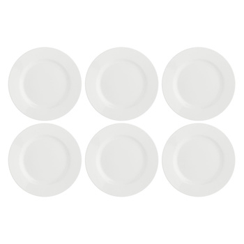 LA PORCELLANA BIANCA ESSENZIALE Zestaw 6 talerzy do sałatek z rantem 20 cm