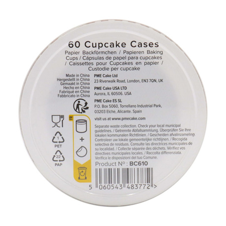 PME Papilotki do pieczenia babeczek (60 sztuk) brązowy