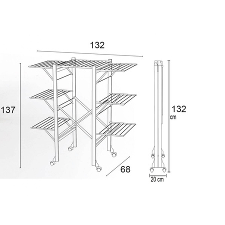 ARREDAMENTI AQUILONE Suszarka na pranie - 132 x 67 cm, Brązowy