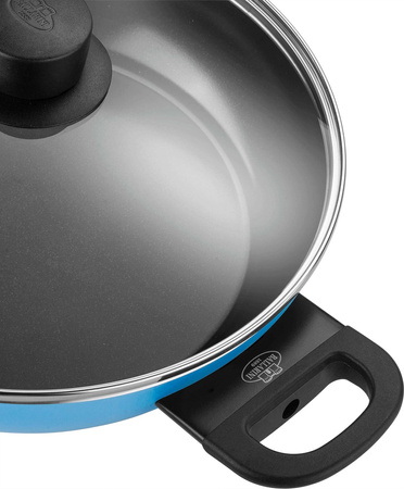 BALLARINI CAPRERA Patelnia głęboka 2H z pokrywką 28 cm niebieska