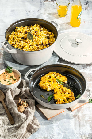 STAUB Zestaw 2 naczyń + pokrywka 24 cm truflowy