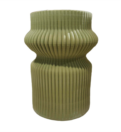 RITUALI DOMESTICI LINO Zielony wazon 28.5 x 21 cm