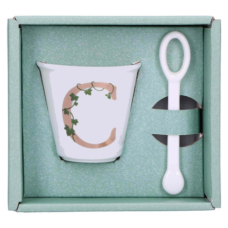 LA PORCELLANA BIANCA UNICO Filiżanka z łyżeczką 75 ml, Wzór C