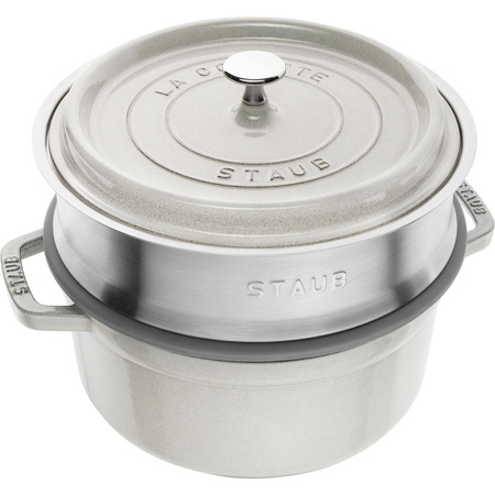 STAUB LA COCOTTE Garnek żeliwny okrągły z wkładem 3.8 ltr truflowy