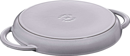 STAUB Okrągła patelnia żeliwna grillowa z dwoma uchwytami 26 cm, grafitowy