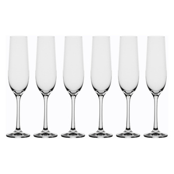 LA PORCELLANA BIANCA NOVELLO Zestaw 6 kieliszków do wina musującego 190 ml