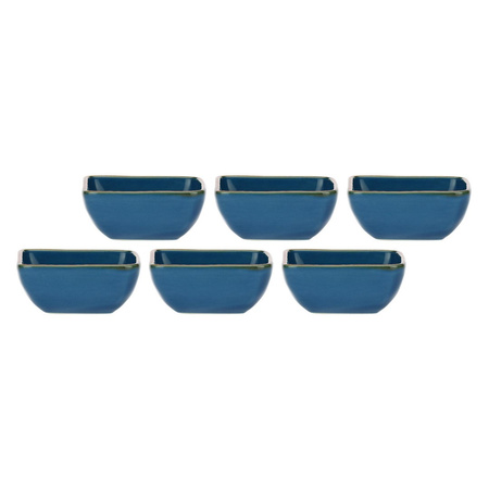 ROSE&TULIPANI CONCERTO BLU AVIO Zestaw 6 kwadratowych miseczek 8 cm