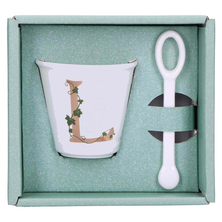 LA PORCELLANA BIANCA UNICO Filiżanka z łyżeczką 75 ml, Wzór L