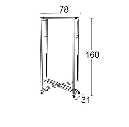 ARREDAMENTI GIULIUS Stojak na ubrania Giulius - 78 x 31 cm, Biały
