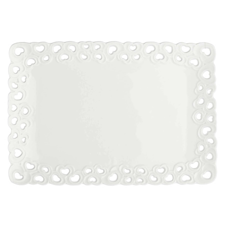 LA PORCELLANA BIANCA VALENTINO Zdobiona taca do serwowania 31 x 22 cm