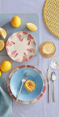 ROSE&TULIPANI SEABED Serwis obiadowy dla 6 osób