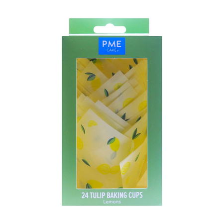PME Papilotki tulipanowe do muffinek - motyw cytryny (24 sztuki)