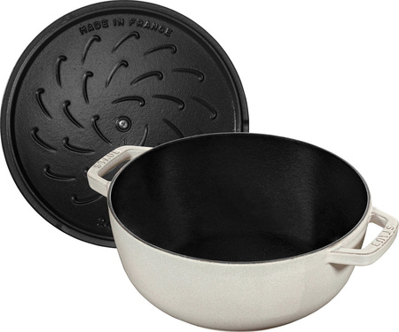 STAUB SPECIAL COCOTTE Garnek żeliwny okrągły snowflake 3.6 ltr, truflowy
