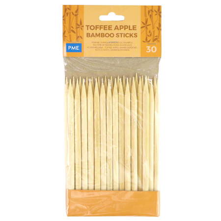 PME Patyczki bambusowe do jabłek w polewie toffee (30 sztuk) 13 cm
