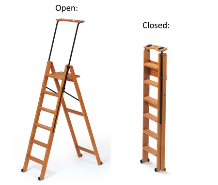 ARREDAMENTI TUSCANIA 6 Drabina - 206 x 50 cm, brązowy