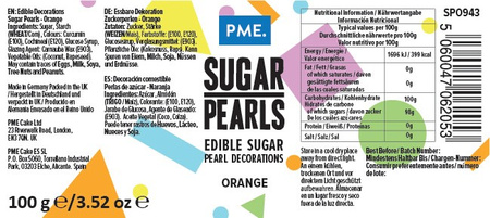PME Cukrowe perełki dekoracyjne 100 g pomarańczowy