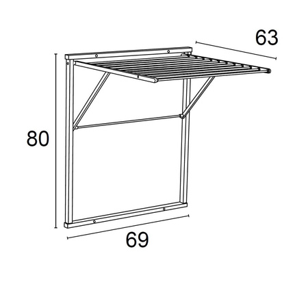 ARREDAMENTI KLEDY Naścienna suszarka na pranie - 80 x 69 cm, Biały