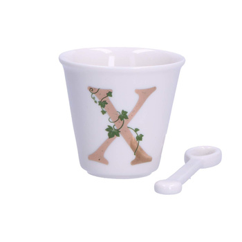 LA PORCELLANA BIANCA UNICO Filiżanka z łyżeczką 75 ml, Wzór X