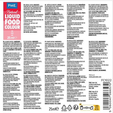 PME Naturalny barwnik spożywczy w płynie 25 ml czerwony