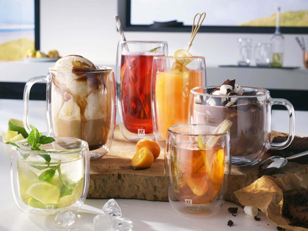 ZWILLING SORRENTO PLUS Zestaw dwóch szklanek do kawy z uchwytem 355 ml