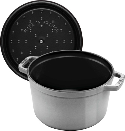 STAUB LA COCOTTE Garnek żeliwny okrągły wysoki 4.8 ltr, grafitowy