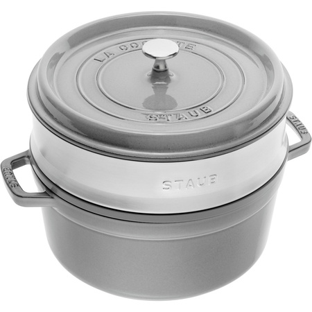 STAUB LA COCOTTE Garnek żeliwny okrągły z wkładem 5.2 ltr, szary