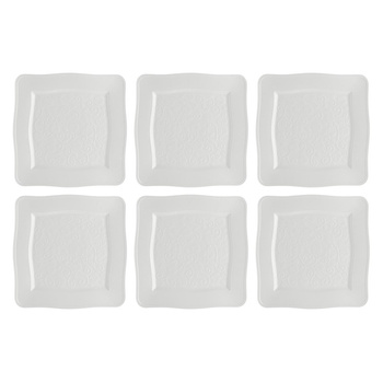 LA PORCELLANA BIANCA FLORENTINA Zestaw 6 talerzy kwadratowych 26.5 cm