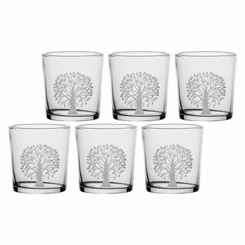 LA PORCELLANA BIANCA BABILA Zestaw 6 szklanek z grubym dnem drzewo 350 ml