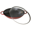 STAUB Wok żeliwny z pokrywką 37 cm, czerwony
