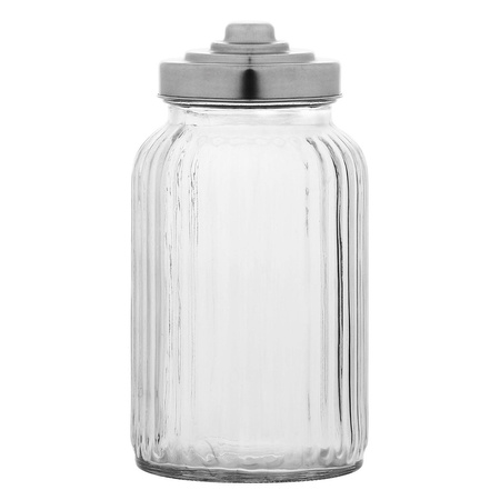 LA PORCELLANA BIANCA TUSCANIA Pojemnik szklany żebrowany 1.3 ltr