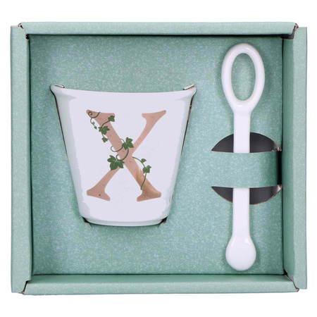 LA PORCELLANA BIANCA UNICO Filiżanka z łyżeczką 75 ml, Wzór X