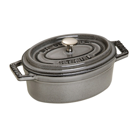 STAUB MINI COCOTTE Mini garnek żeliwny owalny 250 ml, grafitowy