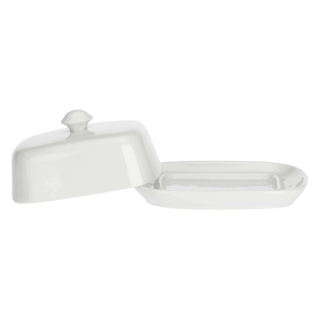 LA PORCELLANA BIANCA TERRINE Maselnica z pokrywką 14 x 11 cm
