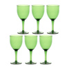 ROSE&TULIPANI FIABA Zestaw 6 akrylowych kieliszków do wina 400 ml, zielony